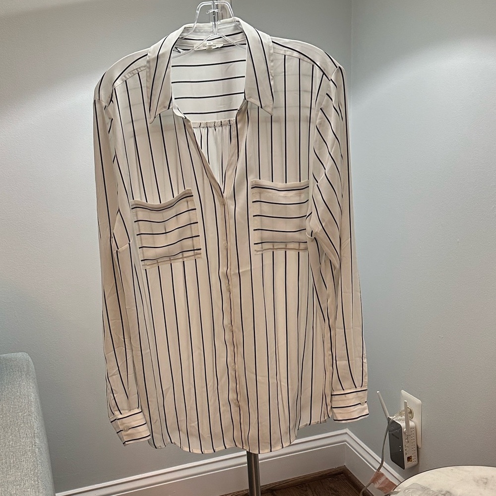 Maurices Black and White Striped Shirt